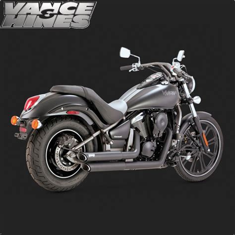 Vance And Hines Twin Slash Staggered Full Exaust System Kawasaki Vulcan