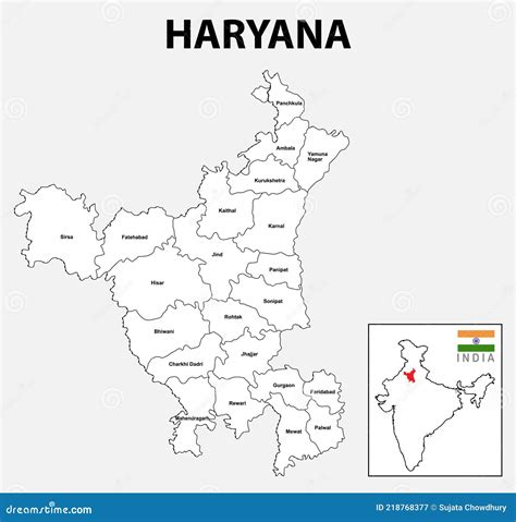 Haryana Map Haryana Administrative And Political Map Haryana Map With
