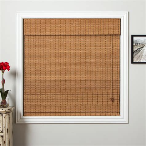 Arlo Blinds Ginger Bamboo Roman Shade With 54 Inch Height Bamboo