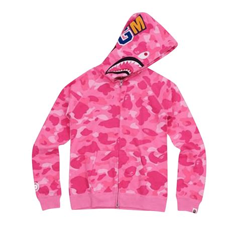 Buy Bape Abc Camo Shark Full Zip Hoodie Pink 1i80 115 011 Pink