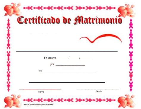 Formato De Acta De Matrimonio Acta De Matrimonio Certificado De