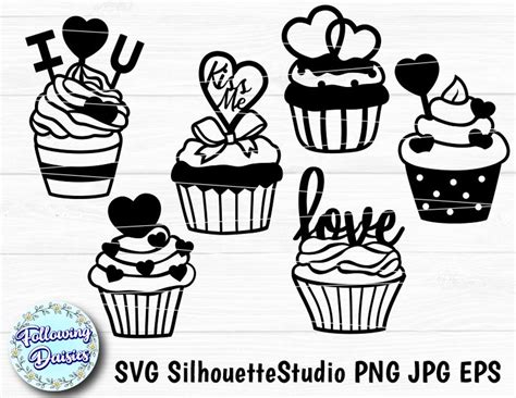 Cupcake Svg Valentines Day Svg Valentine Cupcake Valentine Etsy