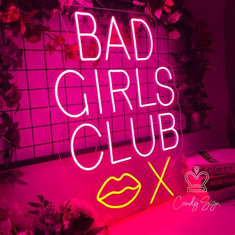 Bad Girl Club Neon Signcustom Salon Neon Lightpink Led Light Etsy