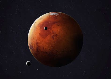 Shot Of Mars Taken From Open Space Collage Images Provided By Nasa
