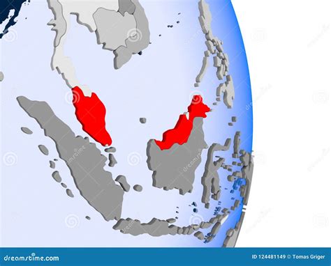 Malaysia On Globe Stock Illustration Illustration Of Malaysian 124481149