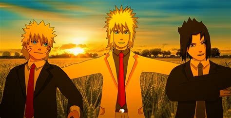 Naruto Minato And Sasuke Sunset In Summer By Narutothesims On Deviantart