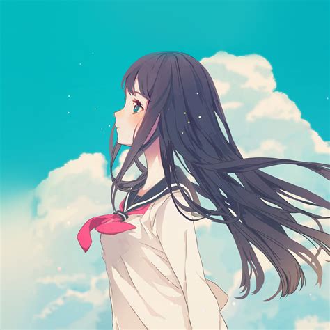 Ar10 Cute Girl Illustration Anime Sky Wallpaper