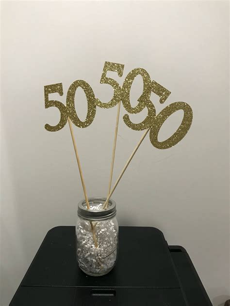 50th Birthday Party Decorations 50th Birthday Centerpiece Glitter