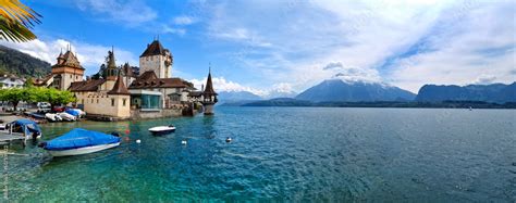 Most Beautiful Medieval Castles Of Europe Oberhofen In Thun Lake In
