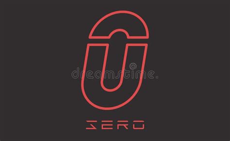 Number Zero Logo Vector Illustration Red Number 0 Isolated On Black