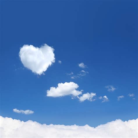 Natural Shape Heart In The Sky With Clouds Sky And Clouds Clouds