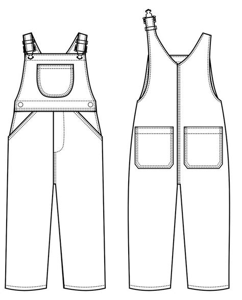 Toddler Overalls Technical Fashion Drawing Etsy Fashion Drawing