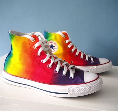 Custom Hand Painted Rainbow Shoes Rainbow Converse Pride Etsy