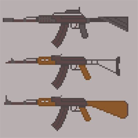 Oc Newbie Cc Three Ak 47 Sprites Rpixelart