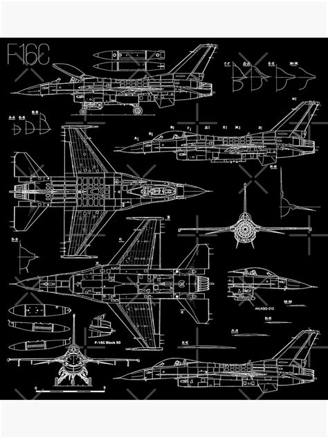 F 16 Viper Fighting Falcon Fighter Jet Us Military Aircraft Blueprint