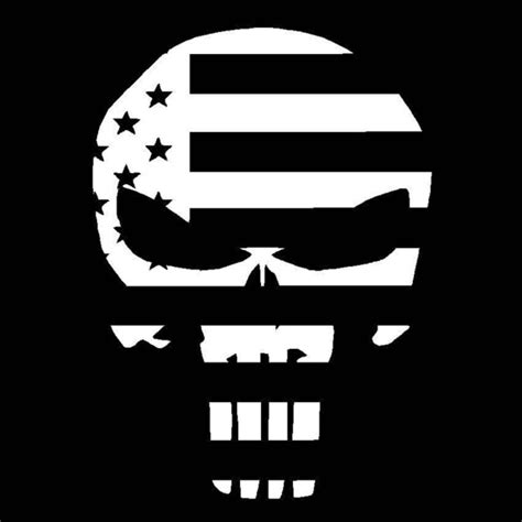 American Flag Punisher Skull Decal