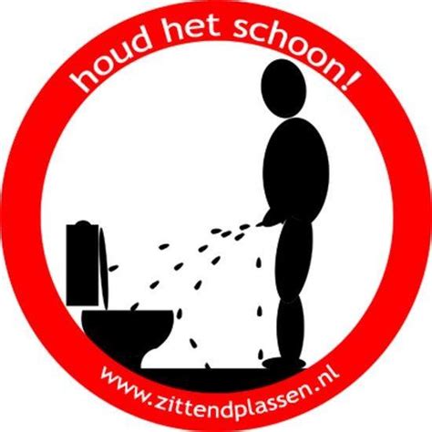 Verbod Sticker Zittend Plassen Voor Op Wc Toilet Of Badkamer Verboden