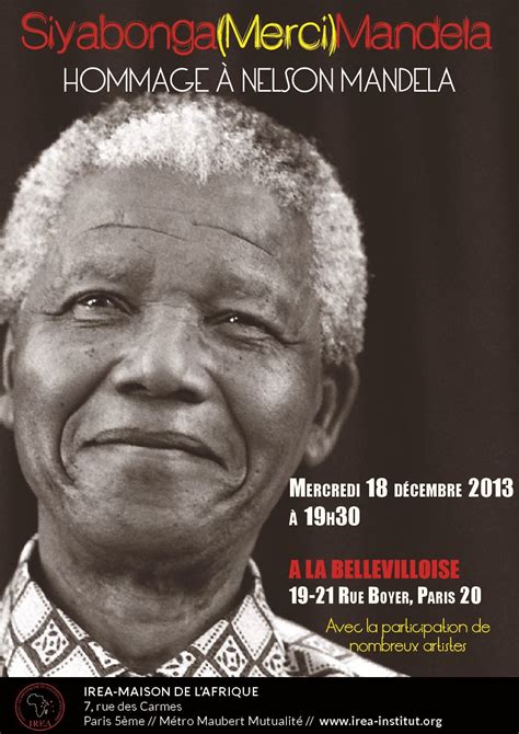 Mine Dinfos Hommage à Mandela Le 18 Décembre à La Bellevilloise Paris