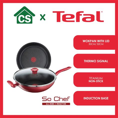 Tefal So Chef Wokpan With Lid Cm Cm Shopee Malaysia