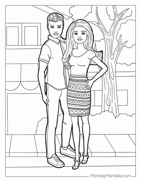 Barbie And Ken At The Beach Coloring Pages