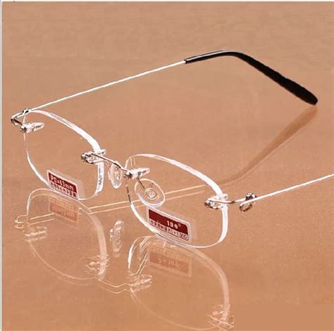 buy lightweight rimless reading glasses titanium alloy frame men women brand