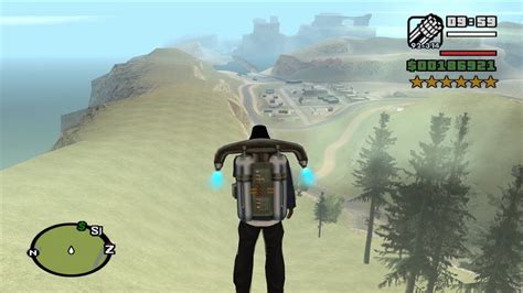 Flying across San Andreas in a Jetpack with a 6 Star Wanted Level  GTA