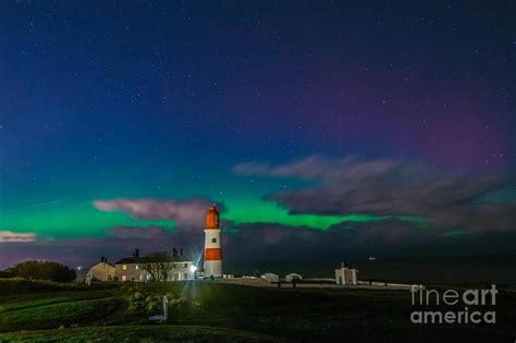 Northern Lights Over Souter Lighthouse Photograph By Andy Blakey Fine