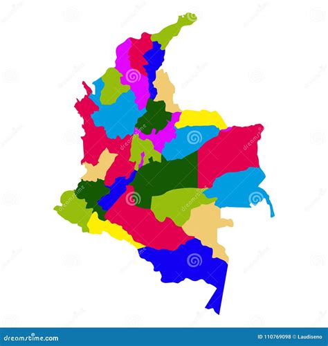 Colombia Political Map Vector Illustration With Isolated Separated