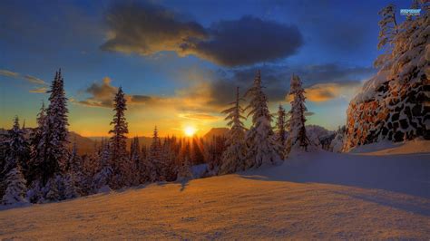 Winter Sunset Wallpapers Wallpaper Cave