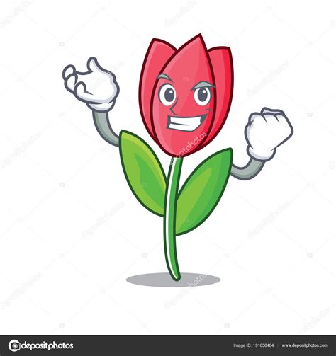 Succesful Tulip Character Cartoon Style — Stock Vector © Kongvector