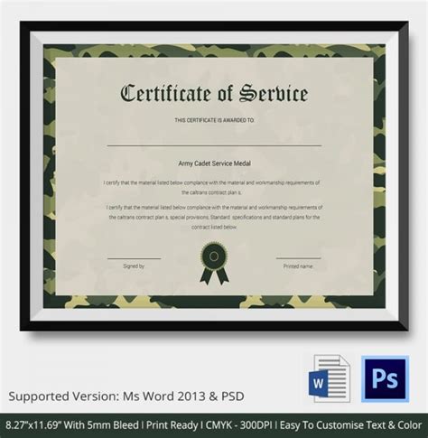 Certificate Of Service Template Free Best Template Ideas
