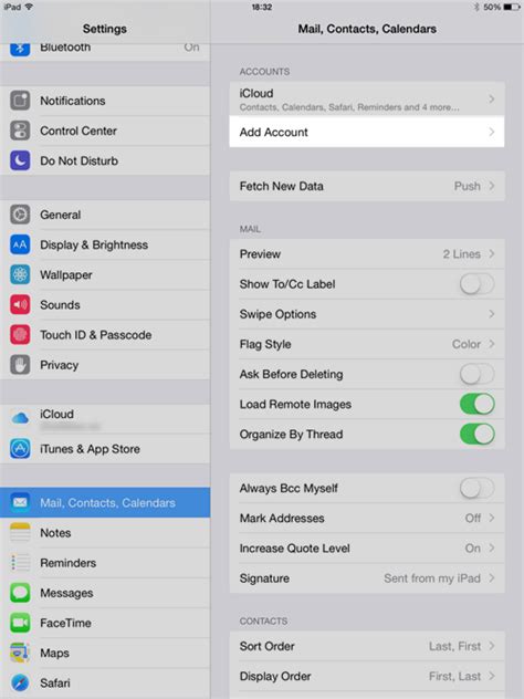 Email Settings For Apple Ipad