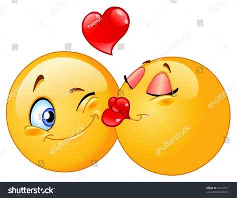 Kissing Emoticons Stock Vector Illustration 68166697 Shutterstock