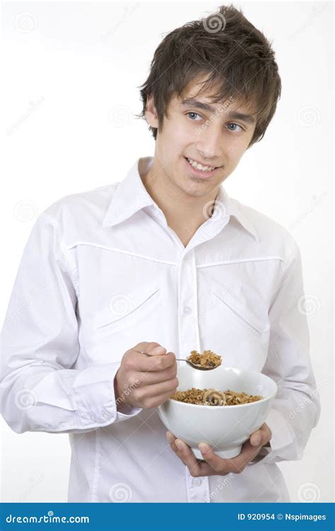 Eating Cereals Stock Photo Image Of Diet Caucasian Hungry 920954