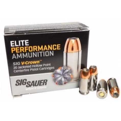 Sig Sauer Elite 9mm Luger Performance Ammo 115 Grain V Crown Jhp