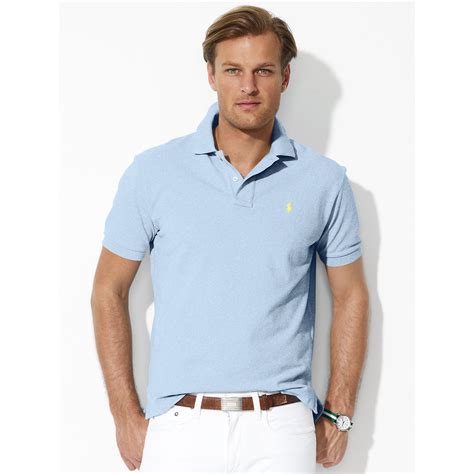 Polo Ralph Lauren Classic Fit Mesh Polo In Blue For Men Lyst