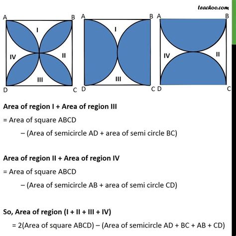 Find The Area Of The Shaded Region Where Abcd Is A Square Of Side 10 Cm