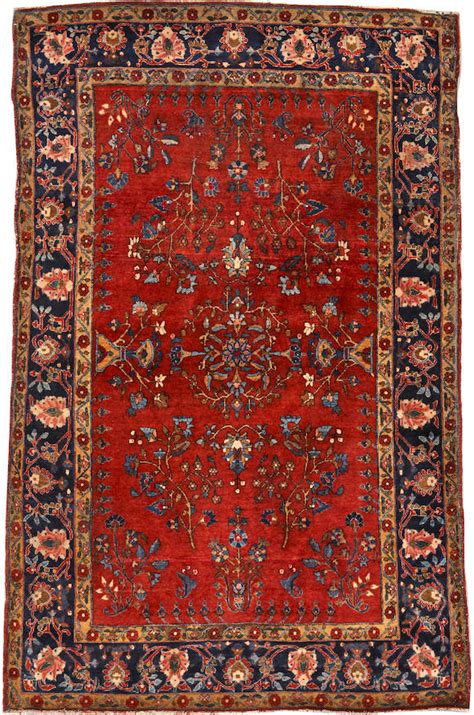 bonhams a kashan rug central persia size approximately 4ft 2in x 6ft 7in