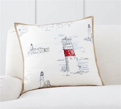 Embroidered Lighthouse Pillow Cover Pillows Lumbar Pillow