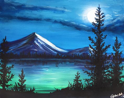 Cold Mountain Nights By Katie Husak Paint Nite Paintings Landscape