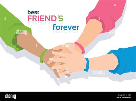 Hand Holding Together Best Friends Forever Friendship Day Banner Stock