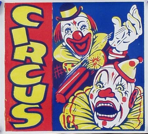 Stock Original Vintage Circus Poster Clowns With Seltzer Bottle