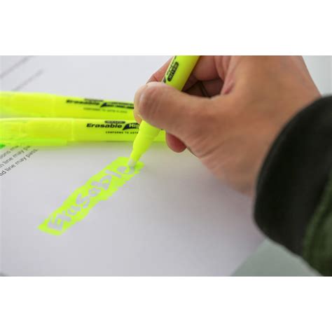 Bazic Yellow Erasable Highlighter 3pack Bazic Products