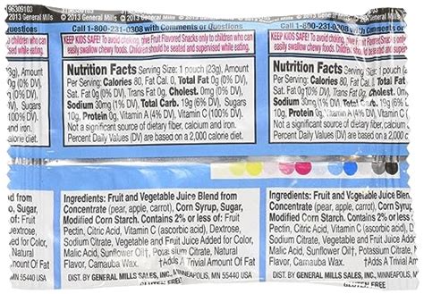 Motts Fruit Snacks Nutrition Label Nutritionwalls