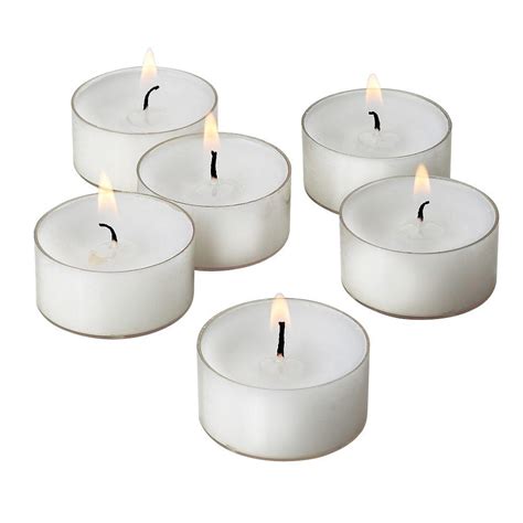 Light In The Dark White Tealight Candles With Clear Cups Set Of 72