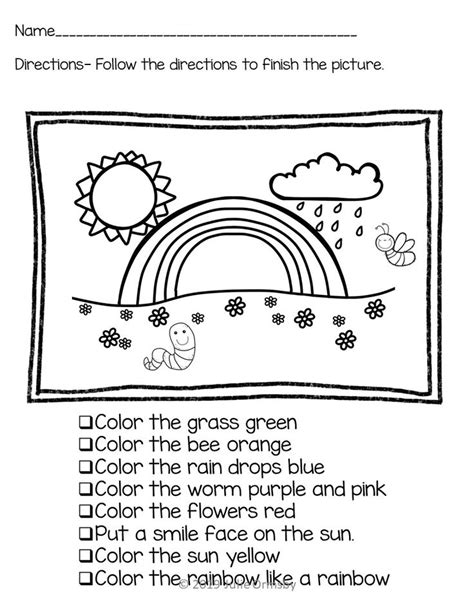 Printable Following 2 3 Step Directions Worksheets