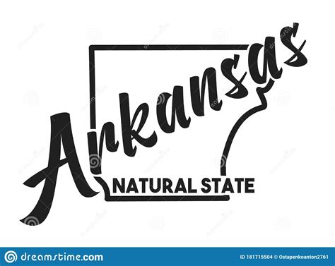 Vector Illustration Of Arkansas Nickname Natural State United States