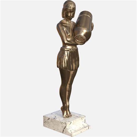 Art Deco Female Statue 3d Model By Kungfugrip