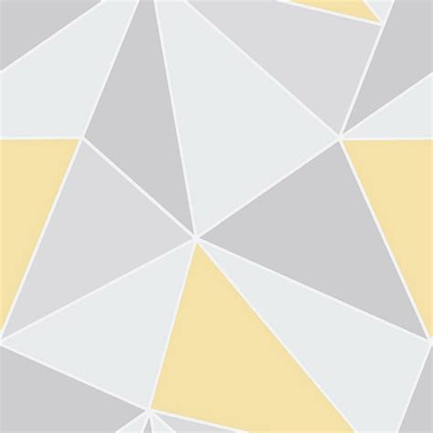 Fine Decor Apex Geometric Yellow Grey Wallpaper
