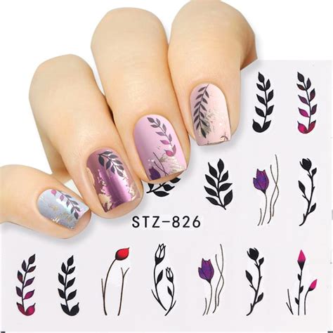 Nail Art Water Decals Stickers Transfers Spring Summer Leaf Etsy